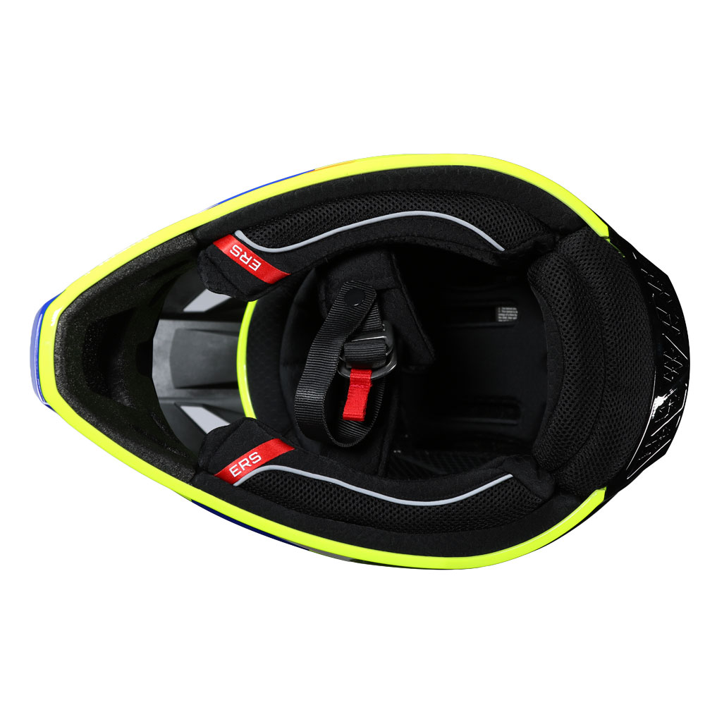 MX735 Podium 2 Helmet Black Yellow Blue Red