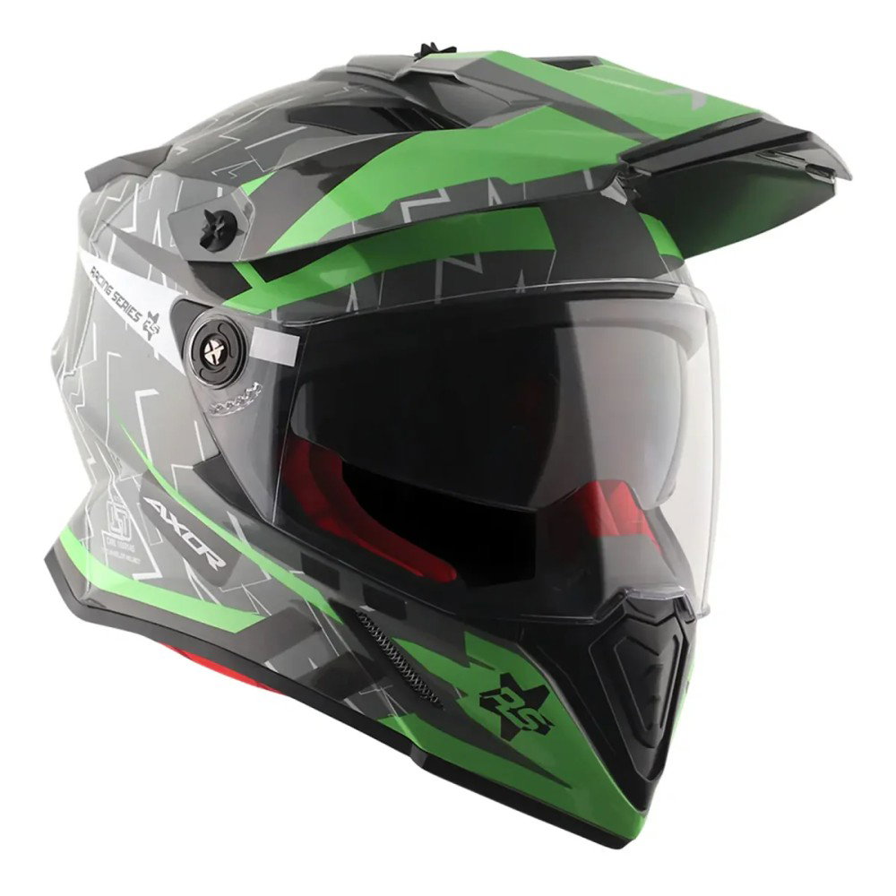 X-Cross Adventure Helmet Gloss Flash Cool Grey Green