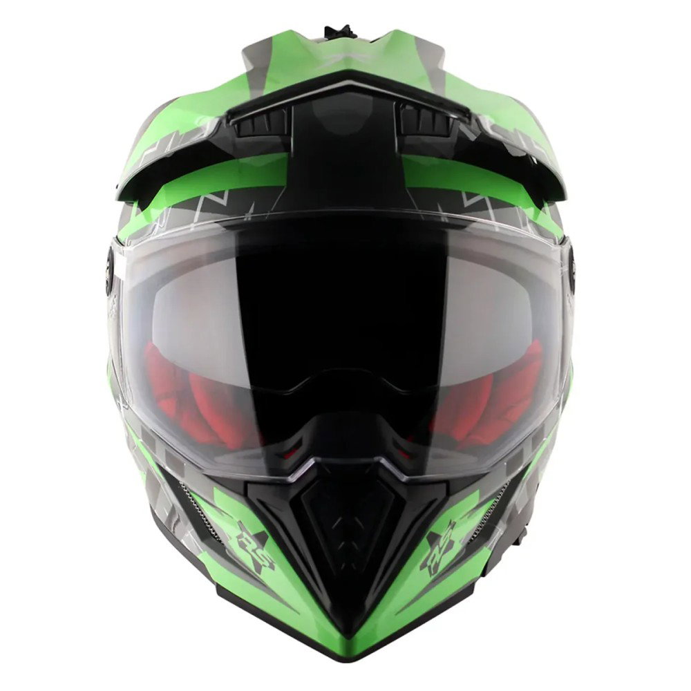 X-Cross Adventure Helmet Gloss Flash Cool Grey Green