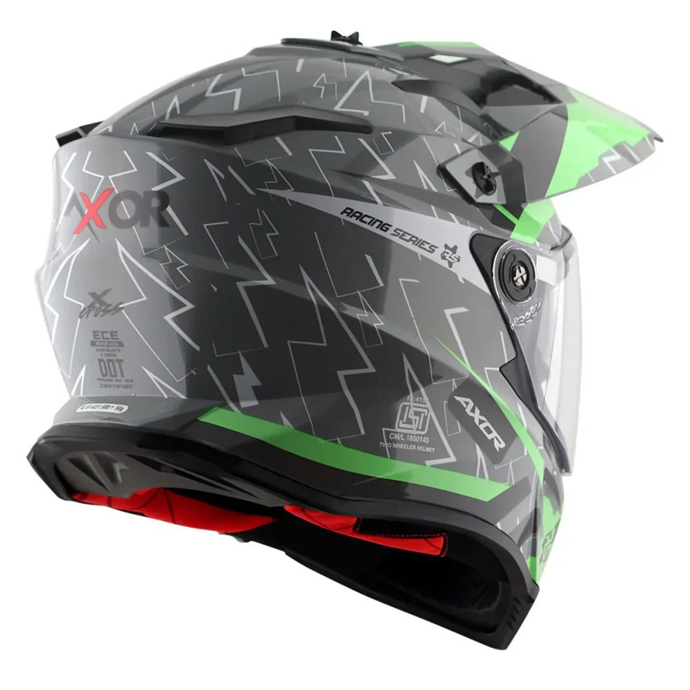 X-Cross Adventure Helmet Gloss Flash Cool Grey Green