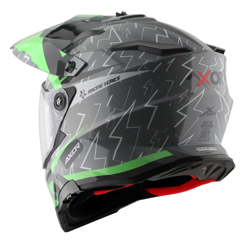 X-Cross Adventure Helmet Gloss Flash Cool Grey Green