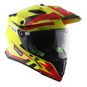 X-Cross Adventure Helmet Gloss Flash Neon Yellow Red