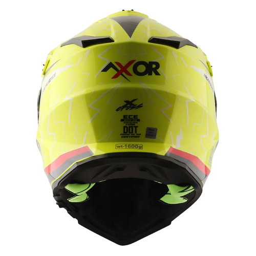 Axor Axor X-Cross Adventure Helmet Gloss Flash Neon Yellow Red
