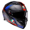 AGV AGV K3 Helmet ECE 22.06 Striga Matt Black Blue Red - Thumbnail 1