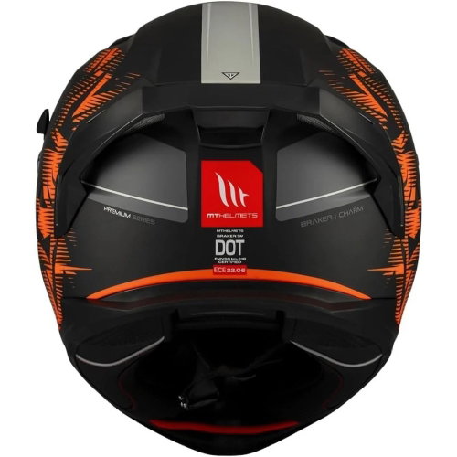 MT MT Braker SV Charm Helmet B4 Matt Grey Black Orange