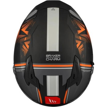 MT MT Braker SV Charm Helmet B4 Matt Grey Black Orange