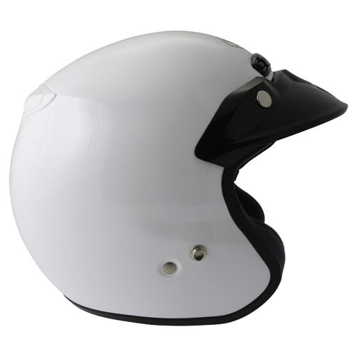 Shoei Rj Platinum-R White Open Face Motorcycle Helmet Right side                                                                                                                                                                                               