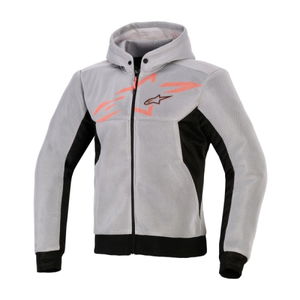 Alpinestars Chrome Superairflow Hoodie Black Mid Grey Red Fluo