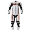 Berik Ls2-8323 2pc Mens White Red Leather Motorcycle Suit Front                                                                                                                                                                                                
