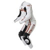 Berik Ls2-8323 2pc Mens White Red Leather Motorcycle Suit Racing crouch                                                                                                                                                                                        