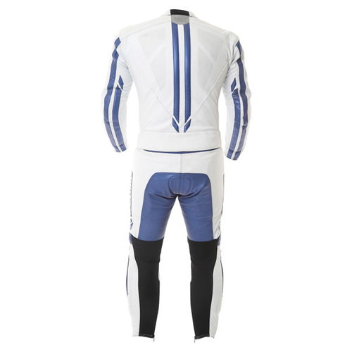 Berik Ls2-8323 2pc Mens White Blue Leather Motorcycle Suit Back                                                                                                                                                                                                