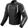 RevIt Jupiter 2 Black White Textile Motorcycle Jacket Front                                                                                                                                                                                                    