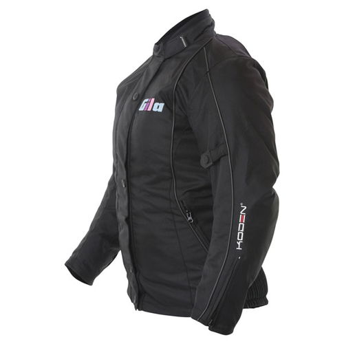 Koden Gila Ladies Black Tex Textile Motorcycle Jacket Side                                                                                                                                                                                                     