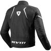 RevIt Jupiter 2 Black White Textile Motorcycle Jacket Back                                                                                                                                                                                                     