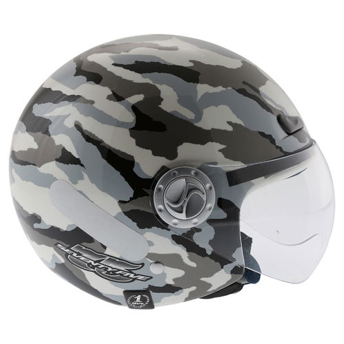 Nitro X514-Av Black Camo Open Face Motorcycle Helmet Right Side                                                                                                                                                                                                