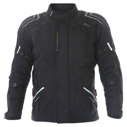 IXS Nechtan Mens Black Textile Motorcycle Jacket Front                                                                                                                                                                                                         