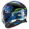 Shark Skwal 2 Switch Rider 2 Black Blue Green Full Face Motorcycle Helmet Back Left                                                                                                                                                                            