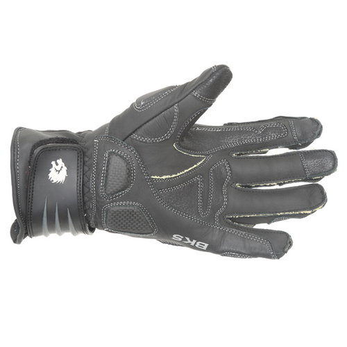 BKS Brooklands Black Motorcycle Gloves Palm                                                                                                                                                                                                                    