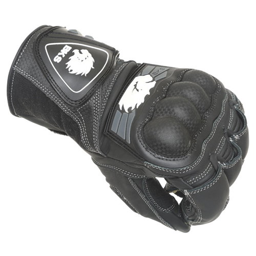 BKS Brooklands Black Motorcycle Gloves Knuckle                                                                                                                                                                                                                 