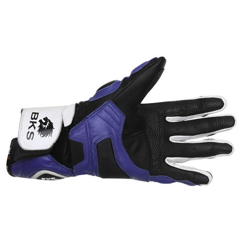 BKS Sphynx Blue White Black Motorcycle Gloves Palm                                                                                                                                                                                                             