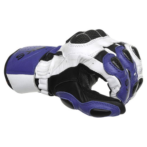 BKS Sphynx Blue White Black Motorcycle Gloves Knuckle                                                                                                                                                                                                          