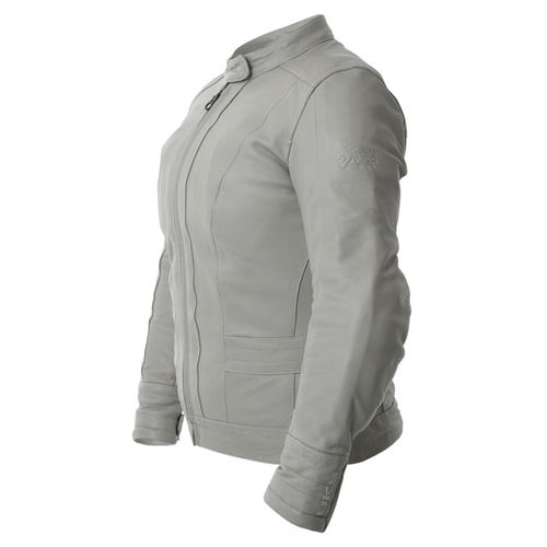 BKS BKS008 Windsor Ladies Cream Leather Motorcycle Jacket Side                                                                                                                                                                                                 