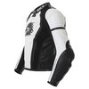 BKS BKS012 Lynx White Black Leather Motorcycle Jacket Side                                                                                                                                                                                                     