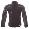 BKS BKW011Venture Black Grey Textile Motorcycle Jacket Front                                                                                                                                                                                                   