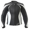 Frank Thomas FTL313 Venus Ladies Black White Leather Motorcycle Jacket Front                                                                                                                                                                                   