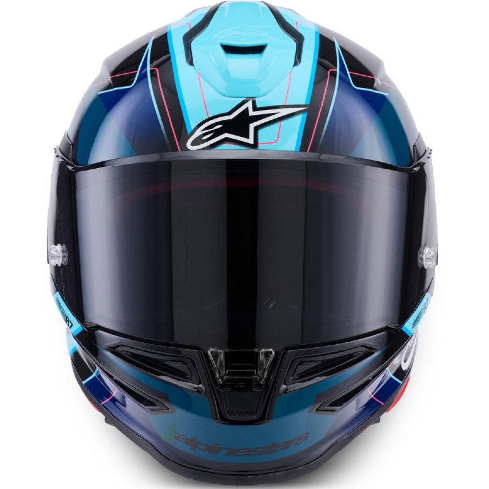 S-R7 Kinetis Helmet Black Blue Pink Fluo White Glossy