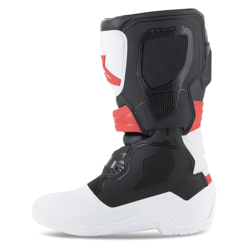 Tech 3S Youth Boots White Black Bright Red