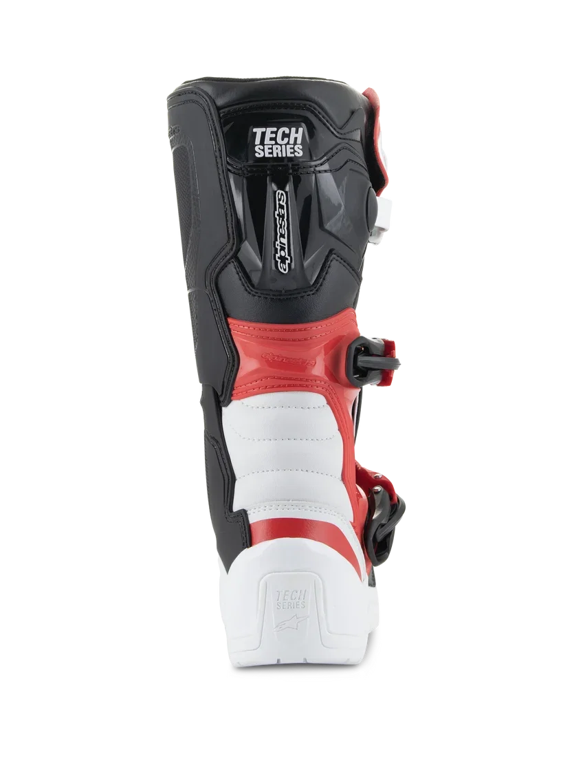 Tech 3S Youth Boots White Black Bright Red