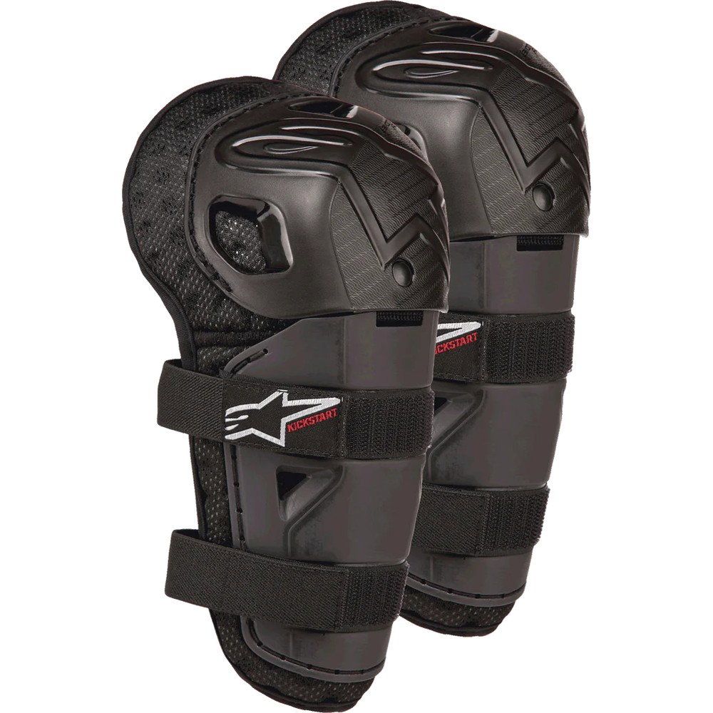 Kids Bionic Action Kickstart Knee Guards Black Red