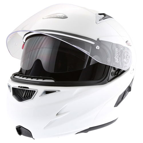 Nitro F341-VN White Helmet Open With Sun Visor                                                                                                                                                                                                                 