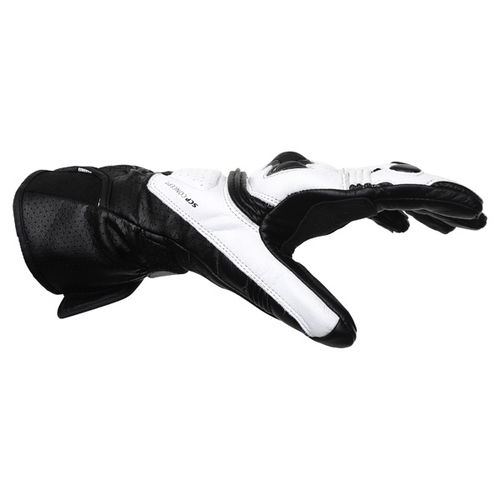 Dainese Pro Carbon White Black Motorcycle Gloves Thumb side                                                                                                                                                                                                    
