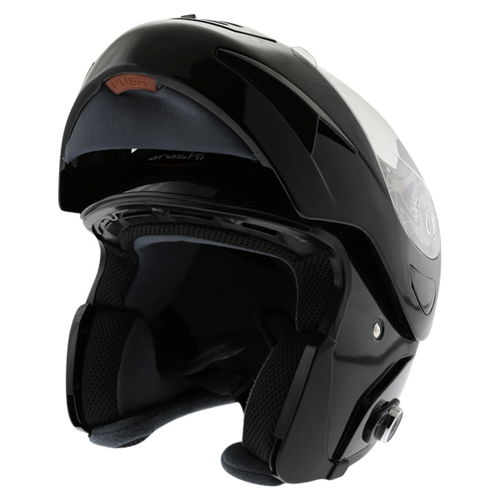 Arashi AH4192 888 Black Helmet Flip Open                                                                                                                                                                                                                       