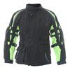 Frank Thomas Krag Kids Black Yellow Textile Motorcycle Jacket Front                                                                                                                                                                                            