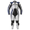 IXS Albacete Mens White Blue Leather Motorcycle Suit Front                                                                                                                                                                                                     