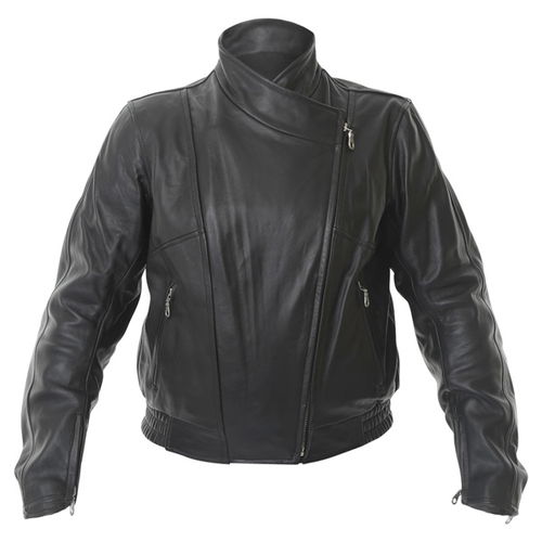 IXS Penta Black Leather Motorcycle Jacket Front                                                                                                                                                                                                                