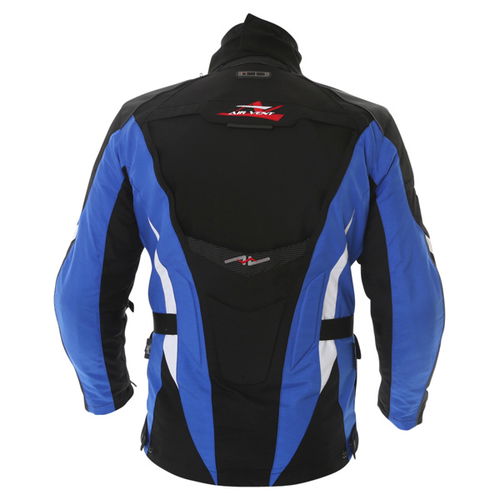 IXS Paraguay Mens Black Blue White Textile Motorcycle Jacket Back                                                                                                                                                                                              