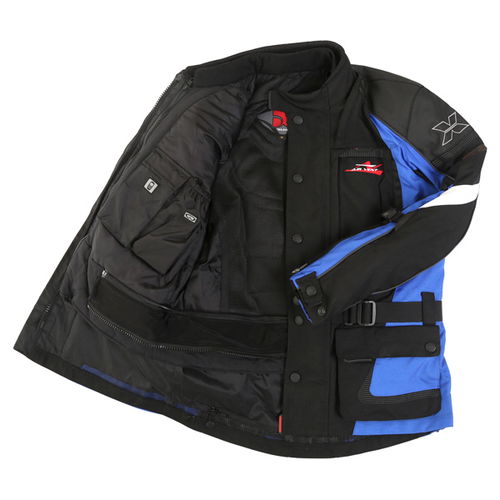 IXS Paraguay Mens Black Blue White Textile Motorcycle Jacket Inside                                                                                                                                                                                            