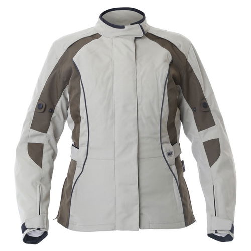IXS Amalia Ladies Beige Olive Black Textile Motorcycle Jacket Front                                                                                                                                                                                            