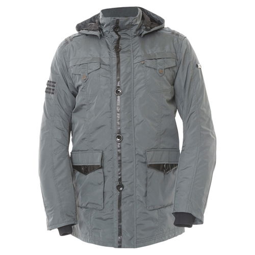 IXS Nebraska Mens Grey Textile Motorcycle Jacket Front                                                                                                                                                                                                         