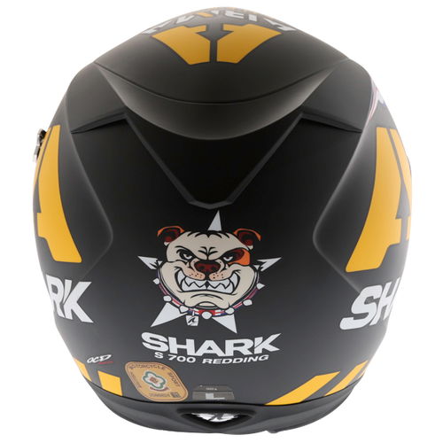 Shark S700S Redding Matt KYW Full Face Motorcycle Helmet Back                                                                                                                                                                                                  