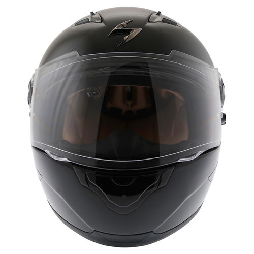 Scorpion Exo 500 Black Helmet Front                                                                                                                                                                                                                            