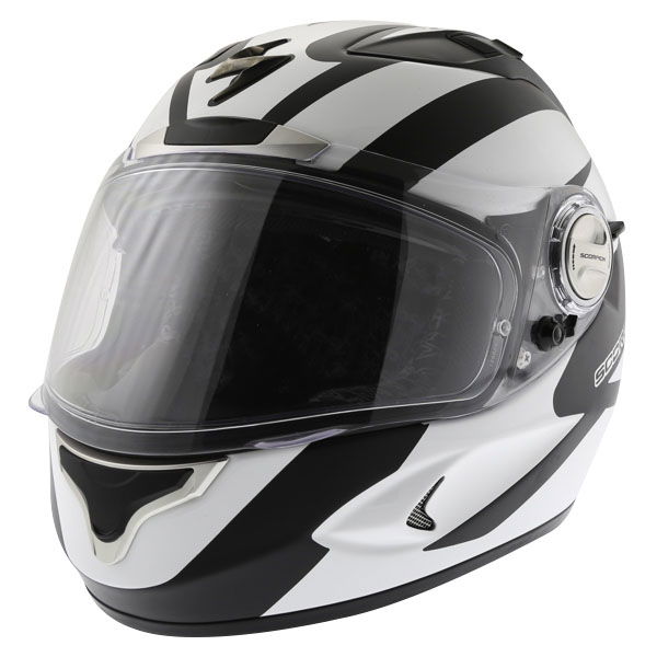 Scorpion Exo 1000 Twister Black White Helmet Front Left                                                                                                                                                                                                        