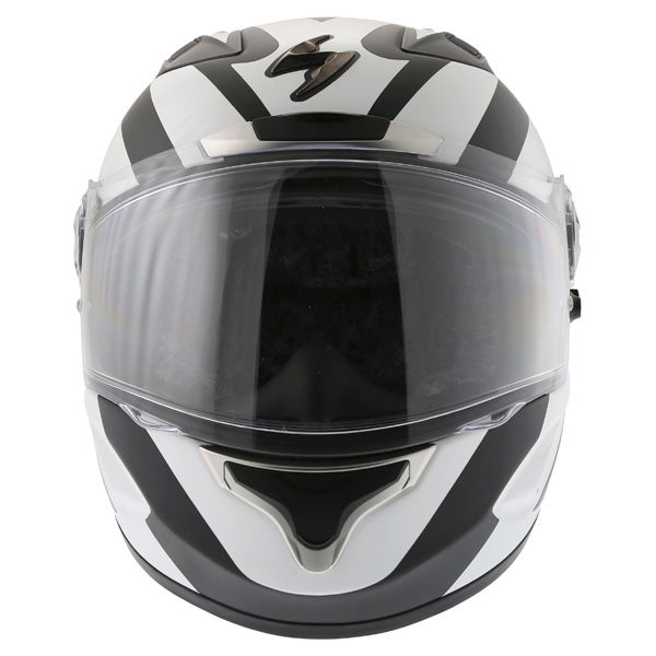 Scorpion Exo 1000 Twister Black White Helmet Front                                                                                                                                                                                                             