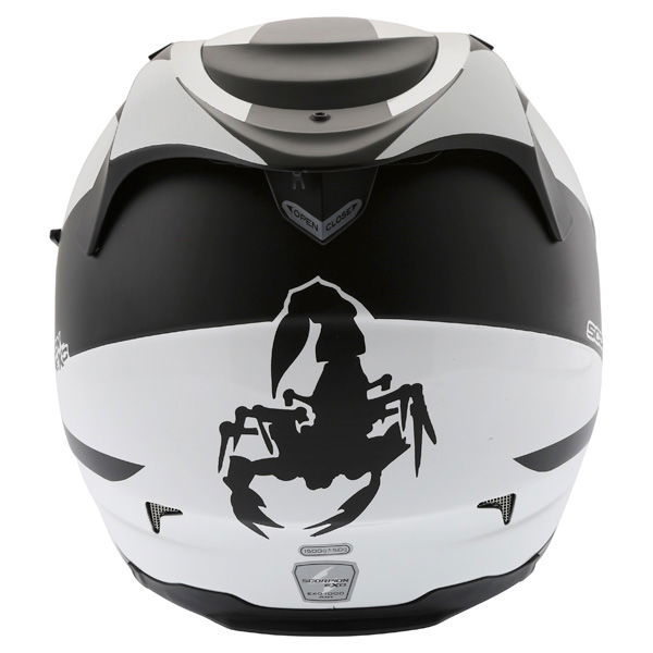 Scorpion Exo 1000 Twister Black White Helmet Back                                                                                                                                                                                                              
