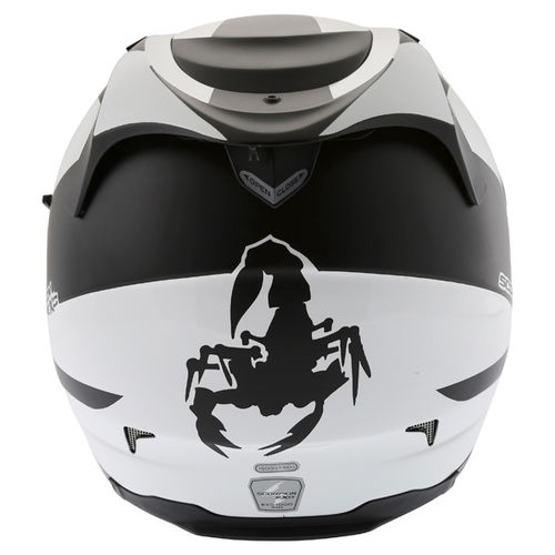 Scorpion Exo 1000 Twister Black White Helmet Back                                                                                                                                                                                                              