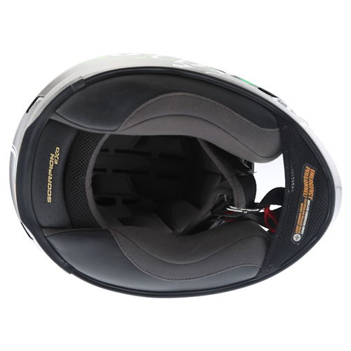Scorpion Exo 1000 Darkness Helmet Black Green Inside                                                                                                                                                                                                           